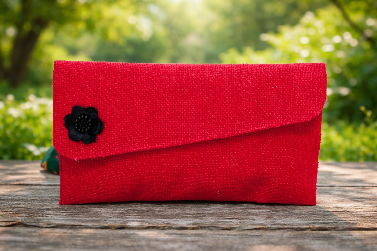 Red jute pouch